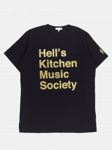 [EG  SUNRISE MARKET]  Printed Cross Crew Neck T-Shirt - HKMS / Black/Gold Lame