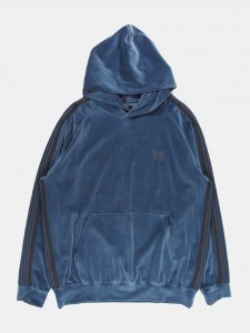 [NEEDLES] Track Hoody - C/Pe Velour / Smoke Blue