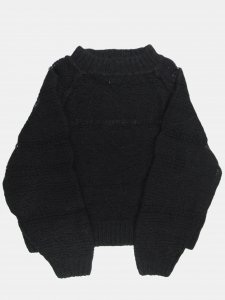 [RHODOLIRION] Mohair Mock Neck Sweater - Solid / Black