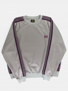 [NEEDLES  SUNRISE MARKET]  Track Crew Neck Shirt - Poly Smooth / Ash Grey/Smoke Purple