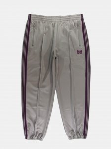 [NEEDLES  SUNRISE MARKET]  Zipped Track Pant - Poly Smooth / Ash Grey/Smoke Purple