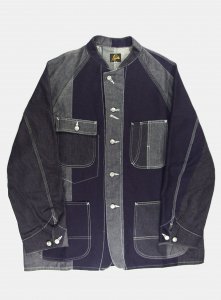 [NEEDLES] Chore Coat - 10oz Denim / Stripe Jq. / Wide