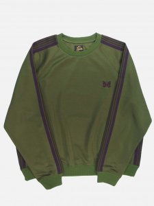 [NEEDLES] Track Crew Neck Shirt - Poly Smooth / Olive