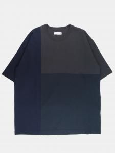 [ts(s)] 3 Color Block T-Shirt - Cotton Open-end Yarn Jersey / Navy