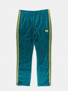 [NEEDLES] Narrow Track Pant - C/Pe Velour / Turquoise 