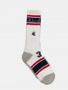 [RHODOLIRION] Line & Numbering Socks / White<img class='new_mark_img2' src='https://img.shop-pro.jp/img/new/icons5.gif' style='border:none;display:inline;margin:0px;padding:0px;width:auto;' />