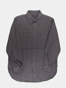 [ENGINEERED GARMENTS] Work Shirt - LC Stripe / Charcoal/Grey<img class='new_mark_img2' src='https://img.shop-pro.jp/img/new/icons5.gif' style='border:none;display:inline;margin:0px;padding:0px;width:auto;' />