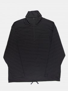 [ENGINEERED GARMENTS] Zip Mock Neck - PC Stripe Jersey / Charcoal/Black<img class='new_mark_img2' src='https://img.shop-pro.jp/img/new/icons5.gif' style='border:none;display:inline;margin:0px;padding:0px;width:auto;' />