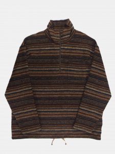 [ENGINEERED GARMENTS] Zip Mock Neck - Fair Isle Stripe Sweater Knit / Brown<img class='new_mark_img2' src='https://img.shop-pro.jp/img/new/icons5.gif' style='border:none;display:inline;margin:0px;padding:0px;width:auto;' />