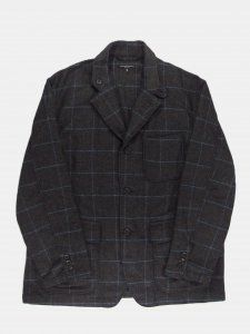 [ENGINEERED GARMENTS] Loiter Jacket - Wool Poly Windowpane / Chracoal/Lt.Blue<img class='new_mark_img2' src='https://img.shop-pro.jp/img/new/icons5.gif' style='border:none;display:inline;margin:0px;padding:0px;width:auto;' />