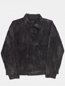 [ENGINEERED GARMENTS] Trucker Jacket - Cotton Distressed Print / Black<img class='new_mark_img2' src='https://img.shop-pro.jp/img/new/icons5.gif' style='border:none;display:inline;margin:0px;padding:0px;width:auto;' />