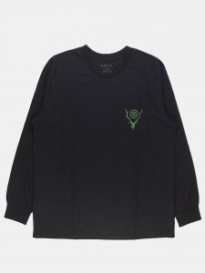 [SOUTH2 WEST8] L/S Round Pocket Tee - Circle Horn / Black<img class='new_mark_img2' src='https://img.shop-pro.jp/img/new/icons5.gif' style='border:none;display:inline;margin:0px;padding:0px;width:auto;' />