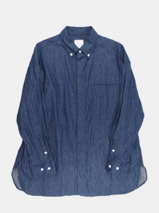 [TOUJOURS] Baggy B.D. Shirt - 6.5OZ. Organic Cotton Denim Cloth / Blue<img class='new_mark_img2' src='https://img.shop-pro.jp/img/new/icons5.gif' style='border:none;display:inline;margin:0px;padding:0px;width:auto;' />