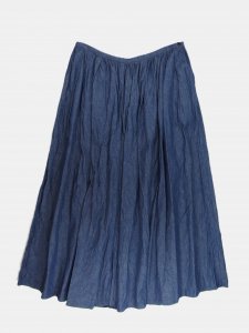 [TOUJOURS] Random Pleated Maxi Skirt - 6.5OZ. Organic Cotton Denim Cloth / Blue<img class='new_mark_img2' src='https://img.shop-pro.jp/img/new/icons5.gif' style='border:none;display:inline;margin:0px;padding:0px;width:auto;' />