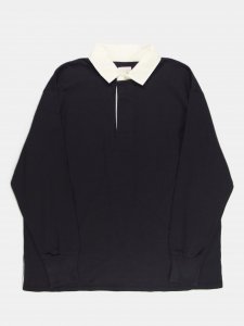 [TOUJOURS] Rugby Shirt - Cotton Open-end Yarn Jersey / Navy<img class='new_mark_img2' src='https://img.shop-pro.jp/img/new/icons5.gif' style='border:none;display:inline;margin:0px;padding:0px;width:auto;' />