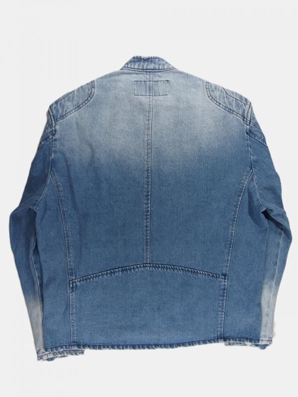 値下げ【新品/S/即発送】SILK DENIM MORTORCYCLE COAT LIDNM（リドム）の「SILK DENIM MORTORCYCLE COAT（ステンカラー