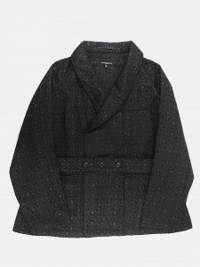 [ENGINEERED GARMENTS] Smoking Jacket - Crest Flocked Jacquard / Black<img class='new_mark_img2' src='https://img.shop-pro.jp/img/new/icons5.gif' style='border:none;display:inline;margin:0px;padding:0px;width:auto;' />