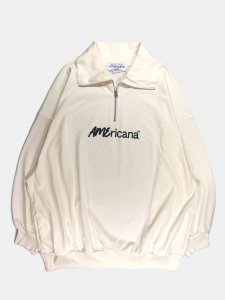 [AMERICANA] BRF-M-724A/1 ϥ㡼 Wide Body / Lt.Weight Half Zip Sweat Shirt / White<img class='new_mark_img2' src='https://img.shop-pro.jp/img/new/icons5.gif' style='border:none;display:inline;margin:0px;padding:0px;width:auto;' />