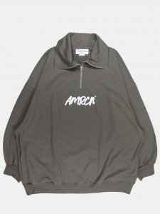 [AMERICANA] BRF-M-724A/2 ϥ㡼 Wide Body / Lt.Weight Half Zip Sweat Shirt / Medium Gray<img class='new_mark_img2' src='https://img.shop-pro.jp/img/new/icons5.gif' style='border:none;display:inline;margin:0px;padding:0px;width:auto;' />