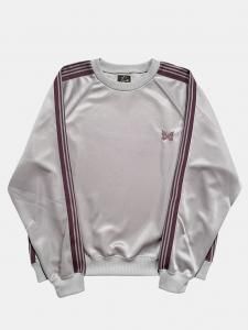 [NEEDLES  SUNRISE MARKET]  Track Crew Neck Shirt - Poly Smooth / Ash Grey/Smoke Purple<img class='new_mark_img2' src='https://img.shop-pro.jp/img/new/icons5.gif' style='border:none;display:inline;margin:0px;padding:0px;width:auto;' />