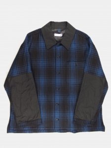 [ts(s)] Over Shirt Jacket - Buffalo Plaid Wool/Nylon Cloth / Blue<img class='new_mark_img2' src='https://img.shop-pro.jp/img/new/icons5.gif' style='border:none;display:inline;margin:0px;padding:0px;width:auto;' />