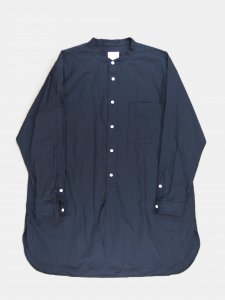 [TOUJOURS] Classic Band Collar Shirt - Washed Cotton Poplin Cloth / Midnight Blue<img class='new_mark_img2' src='https://img.shop-pro.jp/img/new/icons5.gif' style='border:none;display:inline;margin:0px;padding:0px;width:auto;' />