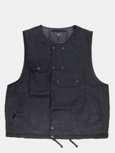 [ENGINEERED GARMENTS] Cover Vest - Polyester Lt. Weight Fake Suede / Black<img class='new_mark_img2' src='https://img.shop-pro.jp/img/new/icons5.gif' style='border:none;display:inline;margin:0px;padding:0px;width:auto;' />