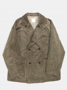 [TOUJOURS] Double Breasted Sack Jacket - Cotton Wide Wale Corduroy Cloth / Sage<img class='new_mark_img2' src='https://img.shop-pro.jp/img/new/icons5.gif' style='border:none;display:inline;margin:0px;padding:0px;width:auto;' />