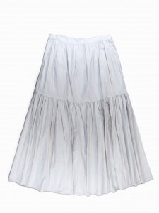 [TOUJOURS] Ruffled  Maxi Skirt - Cotton Triple Yarn Twill Cloth / Chalk White<img class='new_mark_img2' src='https://img.shop-pro.jp/img/new/icons5.gif' style='border:none;display:inline;margin:0px;padding:0px;width:auto;' />