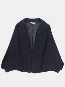 [TOUJOURS] Shawl Jacket - Wool Cashmere Furry Boa Cloth / Navy<img class='new_mark_img2' src='https://img.shop-pro.jp/img/new/icons5.gif' style='border:none;display:inline;margin:0px;padding:0px;width:auto;' />