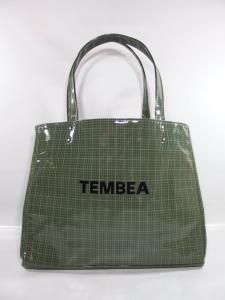 [TEMBEA] CARRY TOTE - PVC COAT / CHECK / UGUISU<img class='new_mark_img2' src='https://img.shop-pro.jp/img/new/icons5.gif' style='border:none;display:inline;margin:0px;padding:0px;width:auto;' />