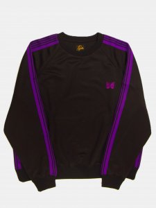 [NEEDLES  SUNRISE MARKET]  Track Crew Neck Shirt - Poly Smooth / Black/Reddish Purple<img class='new_mark_img2' src='https://img.shop-pro.jp/img/new/icons5.gif' style='border:none;display:inline;margin:0px;padding:0px;width:auto;' />