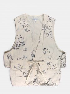 [ENGINEERED GARMENTS] Fowl Vest - Animal Print 6.5oz Flat Twill / Natural<img class='new_mark_img2' src='https://img.shop-pro.jp/img/new/icons5.gif' style='border:none;display:inline;margin:0px;padding:0px;width:auto;' />