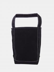 [TEMBEA] BAGUETTE TOTE MINI / BLACK/BLACK(WHITE-STITCH)