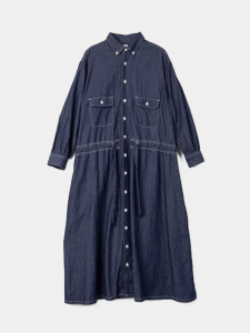 [tActi] Button Down Dress - 6.5oz Denim / Indigo<img class='new_mark_img2' src='https://img.shop-pro.jp/img/new/icons5.gif' style='border:none;display:inline;margin:0px;padding:0px;width:auto;' />