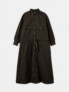 [tActi] Button Down Dress - RAF Twill / Dark Brown <img class='new_mark_img2' src='https://img.shop-pro.jp/img/new/icons5.gif' style='border:none;display:inline;margin:0px;padding:0px;width:auto;' />