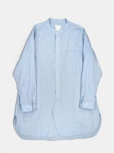 [TOUJOURS] Classic Band Collar Shirt - Fine Yarn Cotton Cloth / Saxe Blue<img class='new_mark_img2' src='https://img.shop-pro.jp/img/new/icons5.gif' style='border:none;display:inline;margin:0px;padding:0px;width:auto;' />
