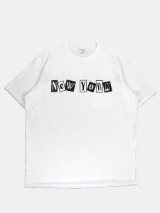 [ENGINEERED GARMENTS  SUNRISE MARKET] Printed Cross Crew Neck T-Shirt/"New York"Collage / White <img class='new_mark_img2' src='https://img.shop-pro.jp/img/new/icons5.gif' style='border:none;display:inline;margin:0px;padding:0px;width:auto;' />