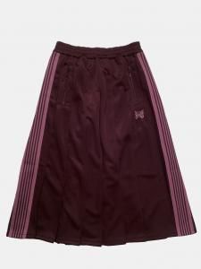 [NEEDLES WOMEN] Pleated Track Skirt - Poly Smooth / Brown<img class='new_mark_img2' src='https://img.shop-pro.jp/img/new/icons5.gif' style='border:none;display:inline;margin:0px;padding:0px;width:auto;' />