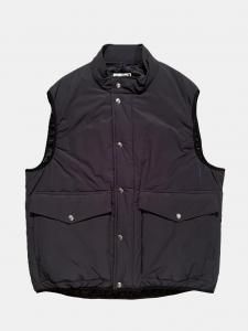 [ts(s)]Padded Zip&Fly Front High Neck Vest-Peach Skin SOLOTEX Polyester/Nylon Strech Cloth/Charcoal<img class='new_mark_img2' src='https://img.shop-pro.jp/img/new/icons5.gif' style='border:none;display:inline;margin:0px;padding:0px;width:auto;' />