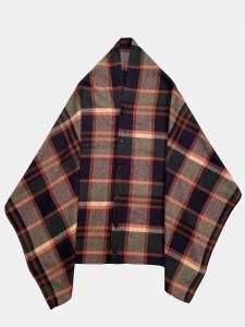 [ENGINEERED GARMENTS] Button Shawl - Heavy Wool Plaid / Navy/Brown<img class='new_mark_img2' src='https://img.shop-pro.jp/img/new/icons5.gif' style='border:none;display:inline;margin:0px;padding:0px;width:auto;' />