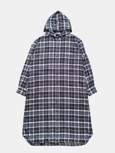 [ts(s) WOMEN] Hooded Shirt Dress - Laid Back Plaid Cotton Twill Cloth / Blue <img class='new_mark_img2' src='https://img.shop-pro.jp/img/new/icons5.gif' style='border:none;display:inline;margin:0px;padding:0px;width:auto;' />