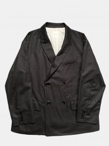 [TOUJOURS] Double Breasted Jacket - Super 120's Worsted Wool Flannel Cloth / Charcoal<img class='new_mark_img2' src='https://img.shop-pro.jp/img/new/icons5.gif' style='border:none;display:inline;margin:0px;padding:0px;width:auto;' />