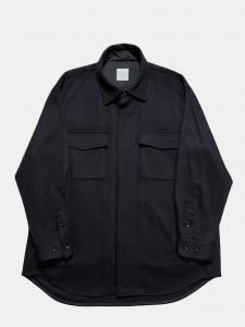 [TOUJOURS] Baggy C.P.O. Shirt Jacket - Beaver Finished Pure Cashmere Cloth / Navy<img class='new_mark_img2' src='https://img.shop-pro.jp/img/new/icons5.gif' style='border:none;display:inline;margin:0px;padding:0px;width:auto;' />
