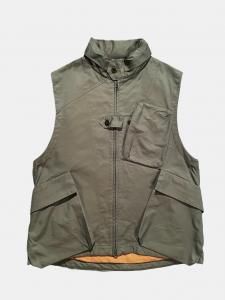 [ts(s)] Messenger Vest - Cotton SOLOTEX Polyester Chambray Stretch Twill Cloth / Olive<img class='new_mark_img2' src='https://img.shop-pro.jp/img/new/icons5.gif' style='border:none;display:inline;margin:0px;padding:0px;width:auto;' />
