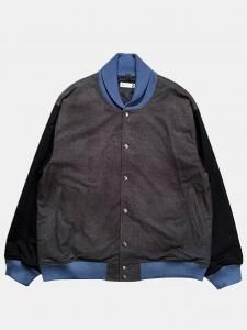 [ts(s)] Stadium Jacket - Dirty Gabardine Print Cotton Moleskin Cloth / Navy<img class='new_mark_img2' src='https://img.shop-pro.jp/img/new/icons5.gif' style='border:none;display:inline;margin:0px;padding:0px;width:auto;' />