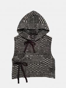 [ENGINEERED GARMENTS] Knit Wrap Vest - Pattern Block Jacquard / Black/White<img class='new_mark_img2' src='https://img.shop-pro.jp/img/new/icons5.gif' style='border:none;display:inline;margin:0px;padding:0px;width:auto;' />