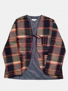 [ENGINEERED GARMENTS WOMEN] Cutaway Jacket - Heavy Wool Plaid / Navy/Brown<img class='new_mark_img2' src='https://img.shop-pro.jp/img/new/icons5.gif' style='border:none;display:inline;margin:0px;padding:0px;width:auto;' />