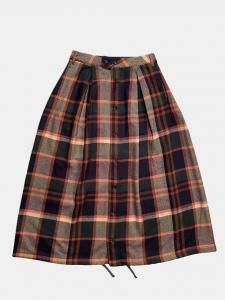 [ENGINEERED GARMENTS WOMEN] Tuck Skirt - Heavy Wool Plaid / Navy/Brown<img class='new_mark_img2' src='https://img.shop-pro.jp/img/new/icons5.gif' style='border:none;display:inline;margin:0px;padding:0px;width:auto;' />