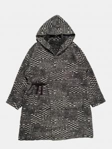 [ENGINEERED GARMENTS] Knit Robe - Pattern Block Jacquard / Black/White<img class='new_mark_img2' src='https://img.shop-pro.jp/img/new/icons5.gif' style='border:none;display:inline;margin:0px;padding:0px;width:auto;' />